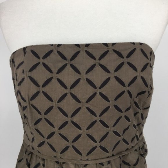 J. Crew Sleeveless Brown Embroidered Dress S 10 - Picture 8 of 8
